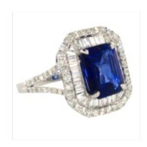 Vintage Estate 5.33 Carat Blue Sapphire and Diamond Ring